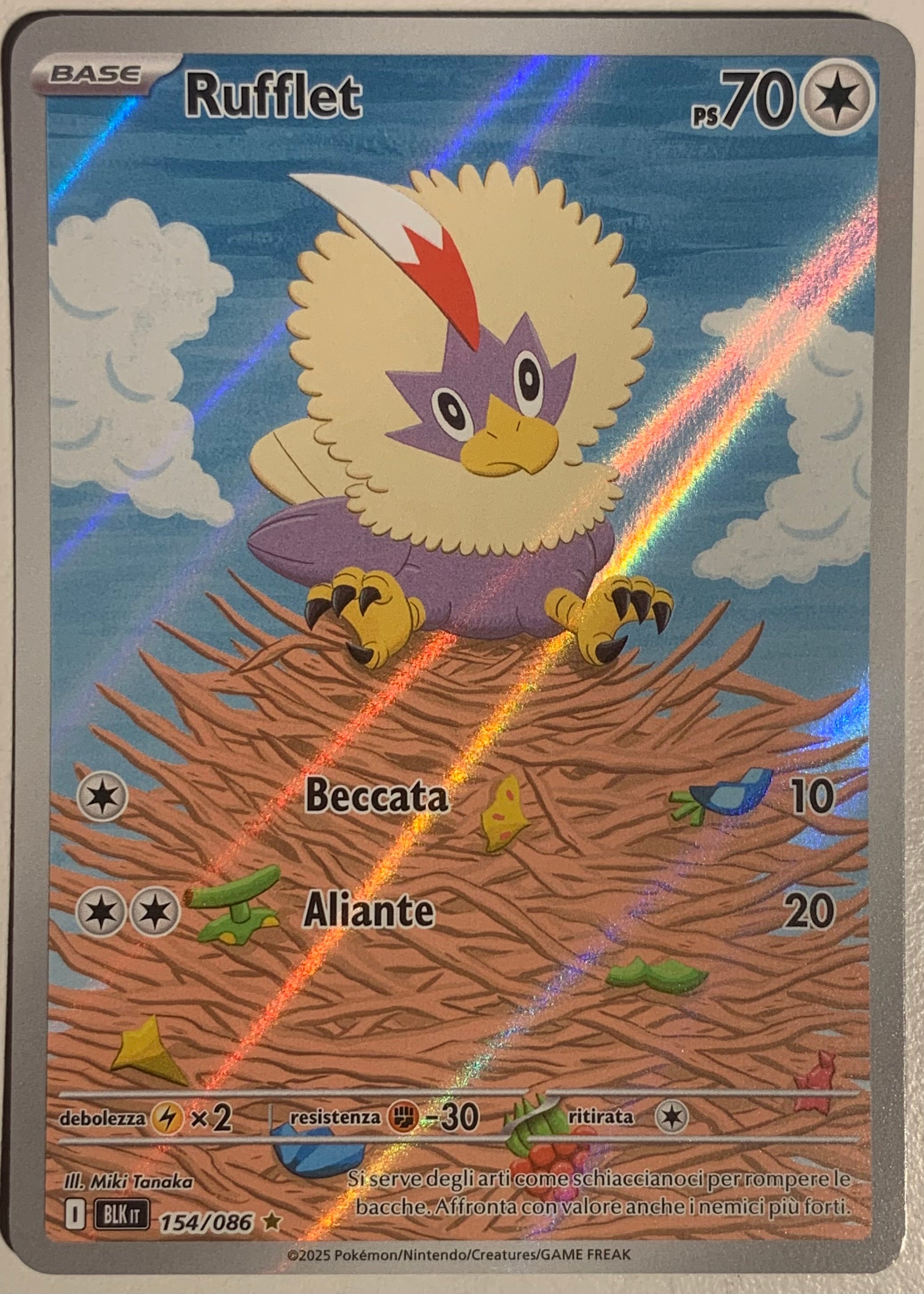 Rufflet Illustrazione Rara 154/086 Luce Nera - Near Mint