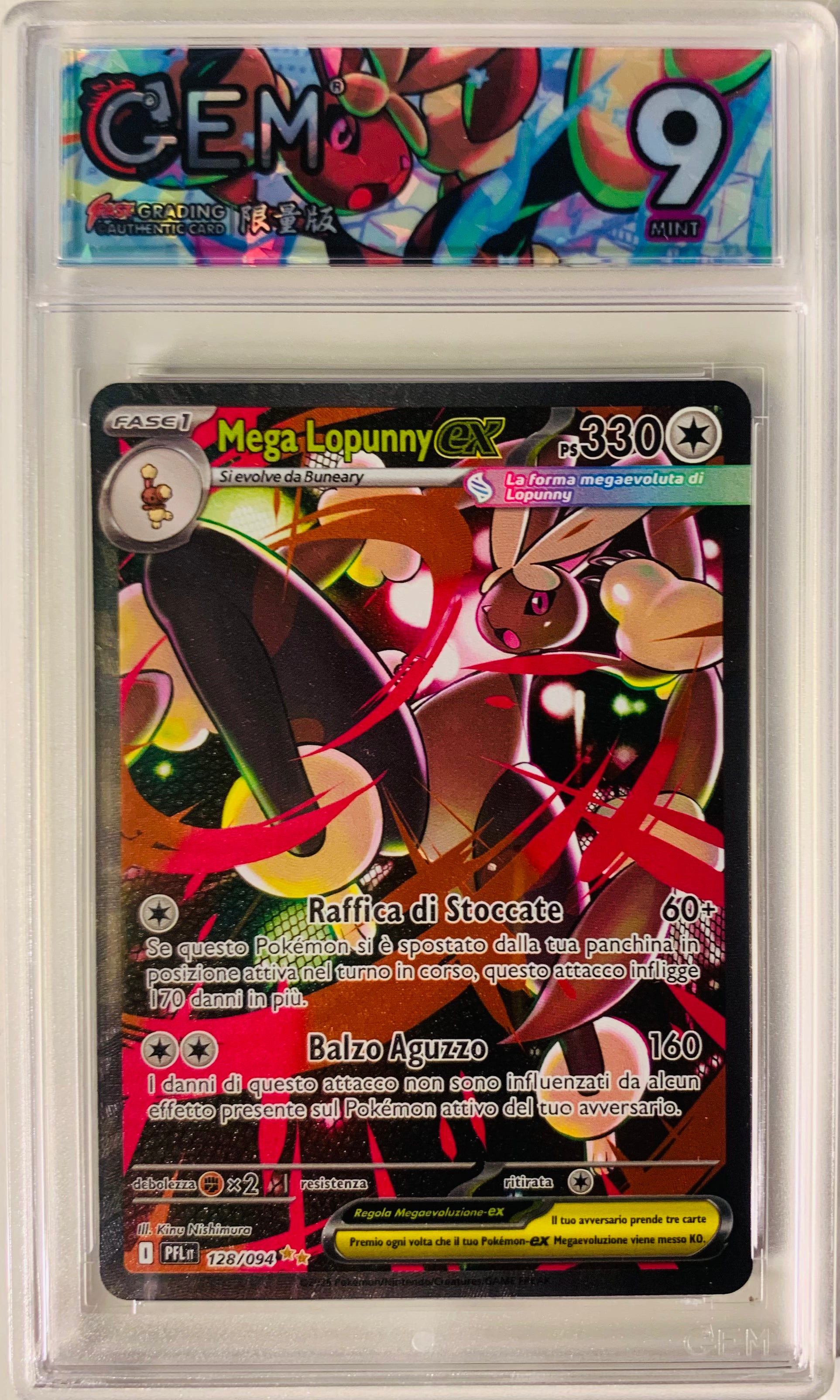 Mega Lopunny EX Alternative Art 128/094 Fiamme Spettrali GEM 9