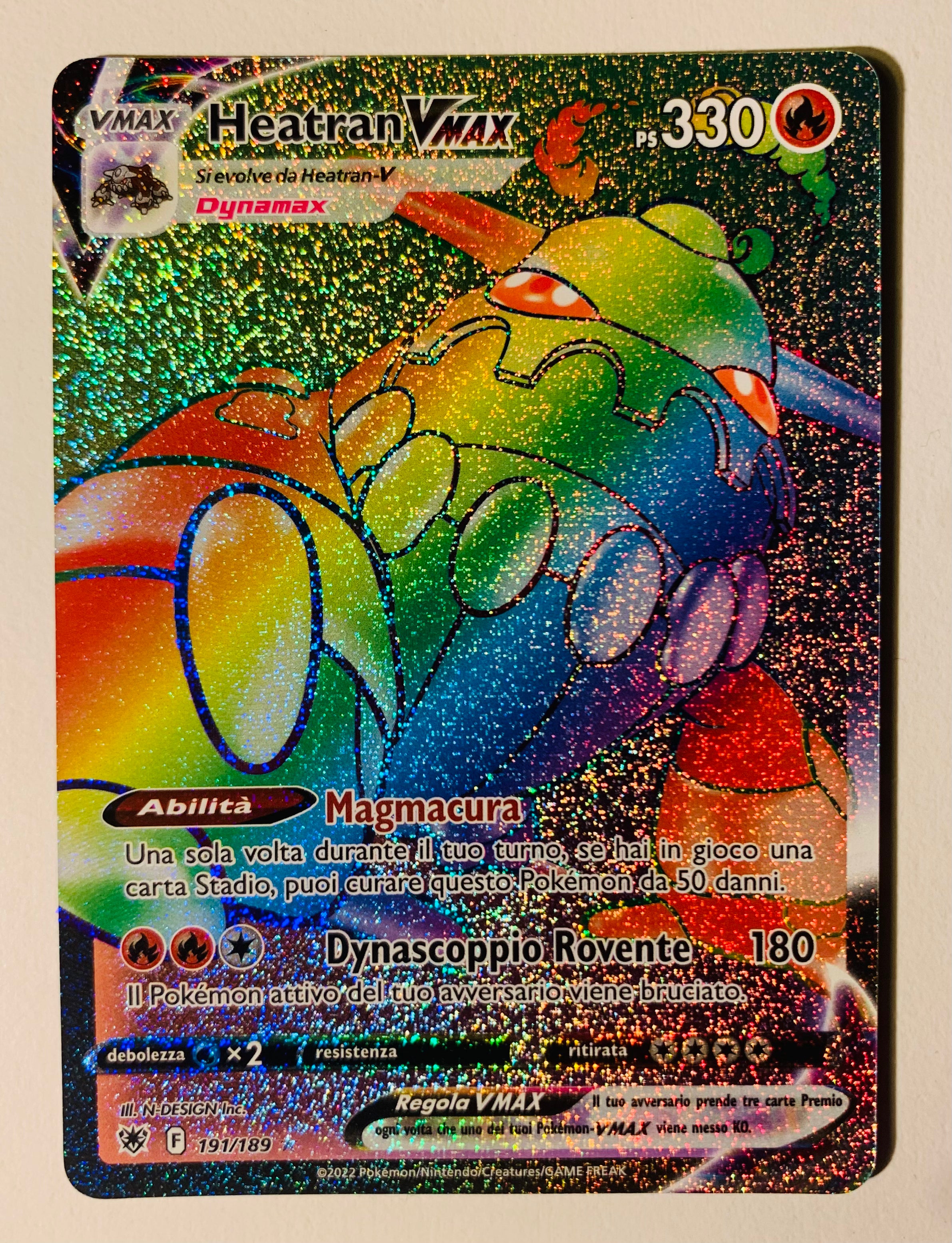 Heatran VMAX Hyper Rare 191/189 Lucentezza Siderale - Near Mint