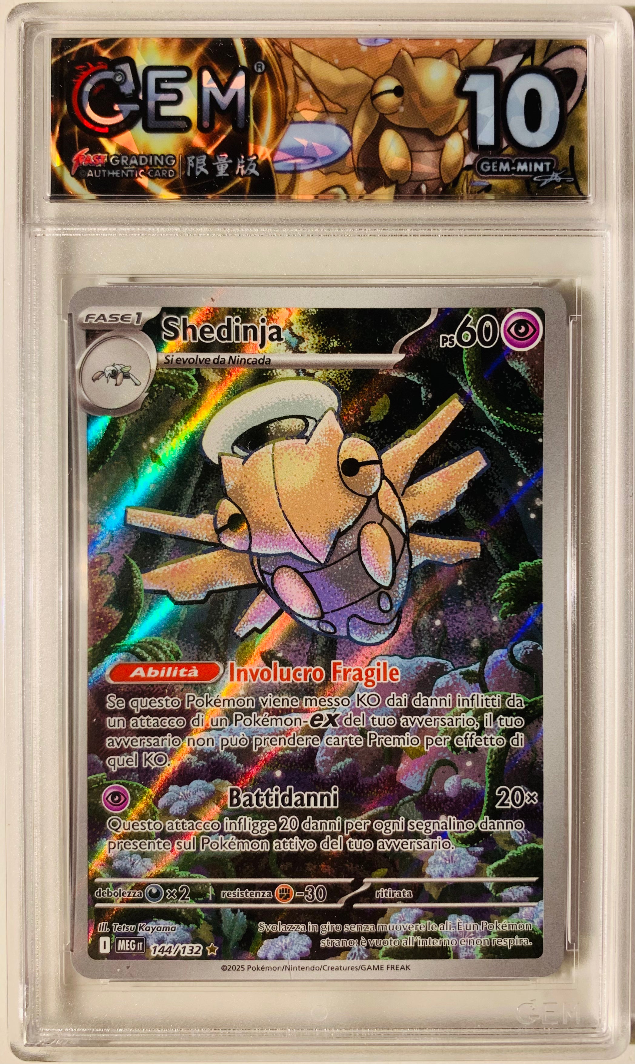 Shedinja Illustrazione Rara 144/132 Megaevoluzione - Mint GEM 10