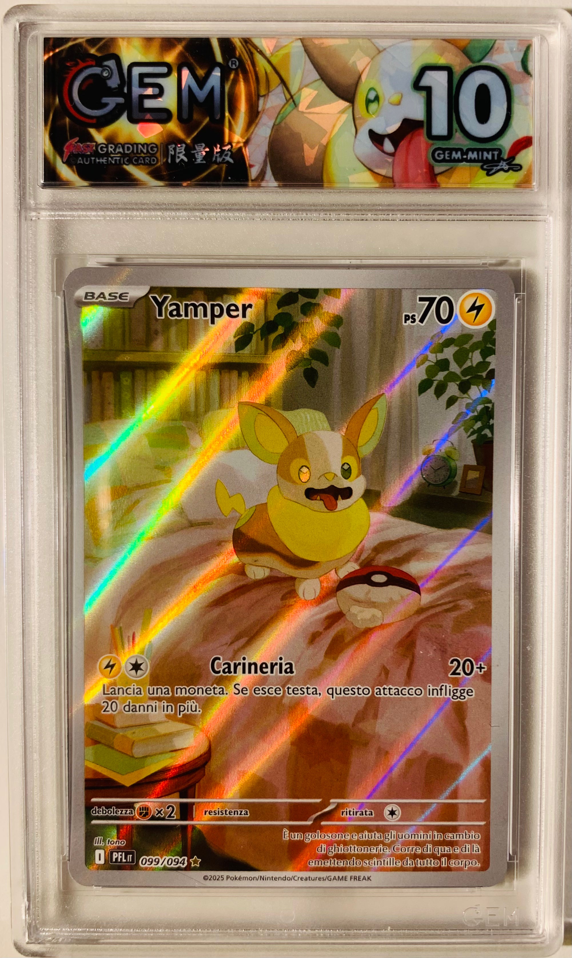 Yamper Illustrazione Rara 099/094 Fiamme Spettrali - Mint GEM 10