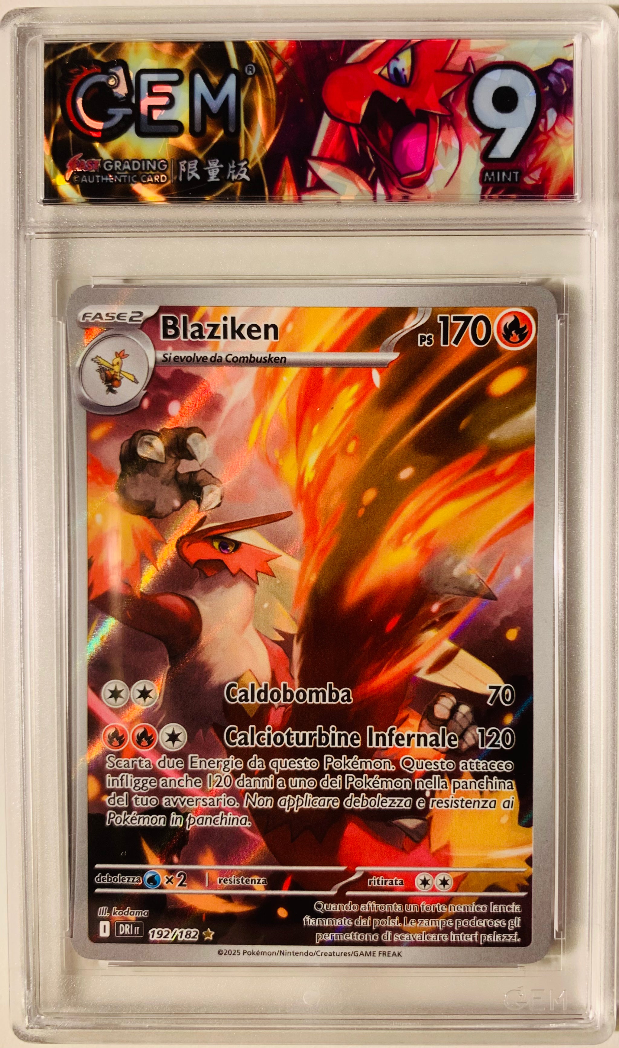 Blaziken Illustrazione Rara 192/182 Rivali Predestinati - Near Mint GEM 9